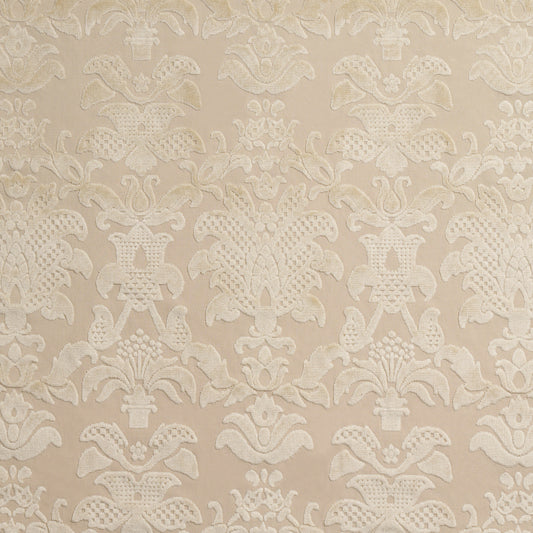 SCHUMACHER  CUT & PATTERNED VELVETS LIMBOURG DAMASK VELVET   Pearl   - 82161