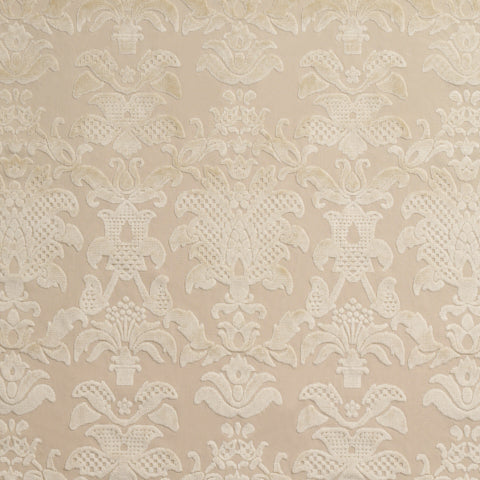 SCHUMACHER  CUT & PATTERNED VELVETS LIMBOURG DAMASK VELVET   Pearl   - 82161