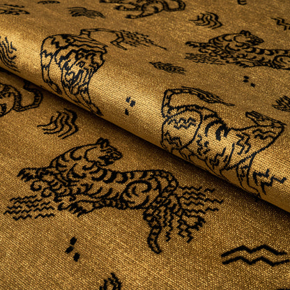 SCHUMACHER FABRIC  CUT & PATTERNED VELVETS KINABALU VELVET   GOLD   - 82170