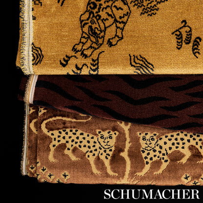 SCHUMACHER FABRIC  CUT & PATTERNED VELVETS KINABALU VELVET   GOLD   - 82170