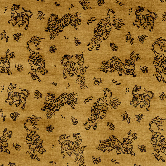 SCHUMACHER FABRIC  CUT & PATTERNED VELVETS KINABALU VELVET   GOLD   - 82170