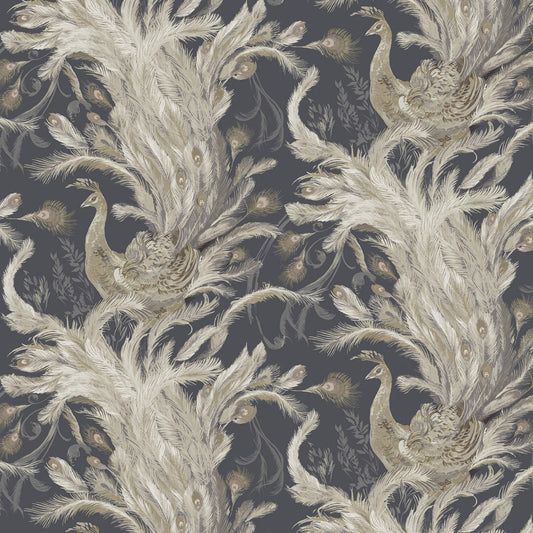 JF Fabrics -Wallpaper 8217 38 Wallpaper Black, Gold, Silver  Non-Woven - 9040638 W9331