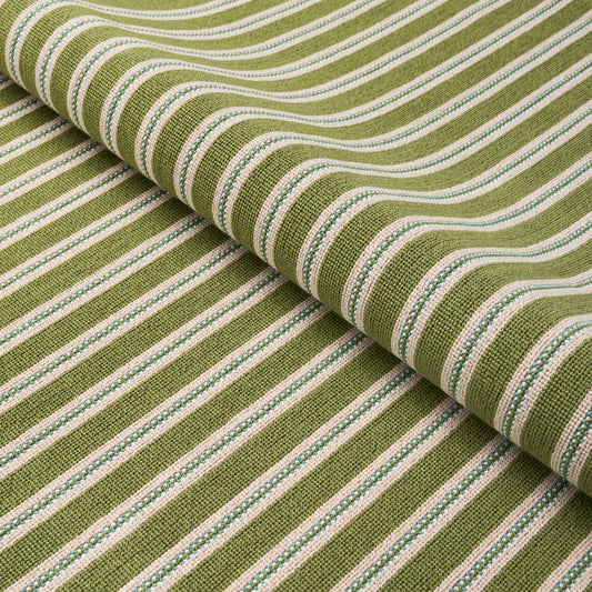 SCHUMACHER  CUT & PATTERNED VELVETS BENSON STRIPE ??PINGL?? WOVEN WOVEN GREEN   - 82181