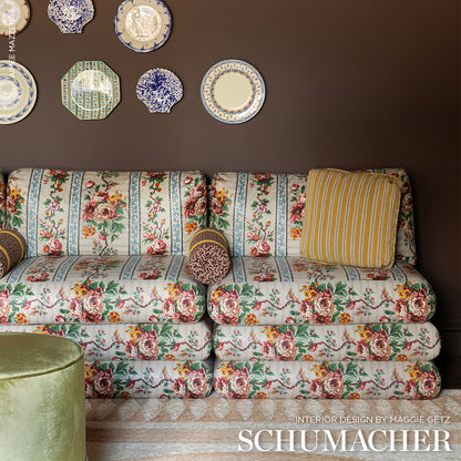 SCHUMACHER  CUT & PATTERNED VELVETS BENSON STRIPE �PINGL�   Saffron   - 82182