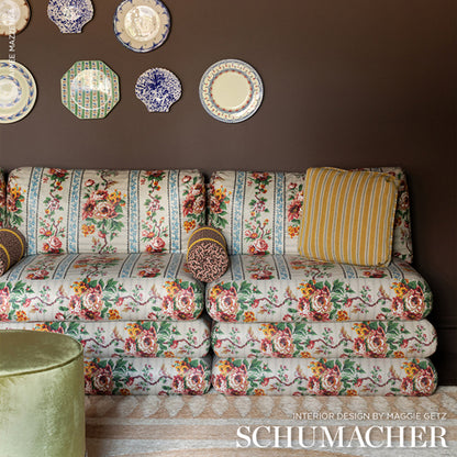 SCHUMACHER  CUT & PATTERNED VELVETS BENSON STRIPE �PINGL�   Saffron   - 82182