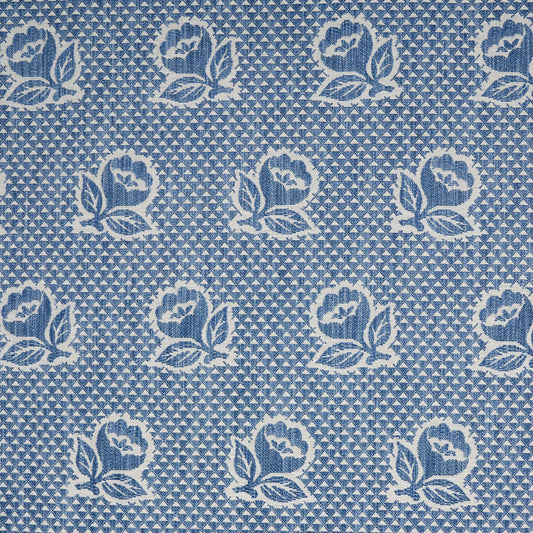 SCHUMACHER  NEW TRADITIONAL: PROVEN??AL FLEURETTE PATTERN WOVENS PATTERN WOVENS DENIM   - 82190