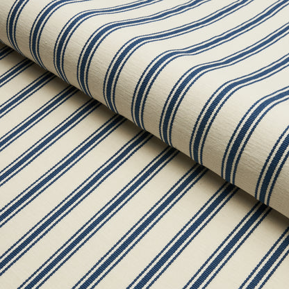 SCHUMACHER  NEW TRADITIONAL: PROVEN??AL MARQUET TICKING STRIPE PATTERN WOVENS PATTERN WOVENS NAVY   - 82200