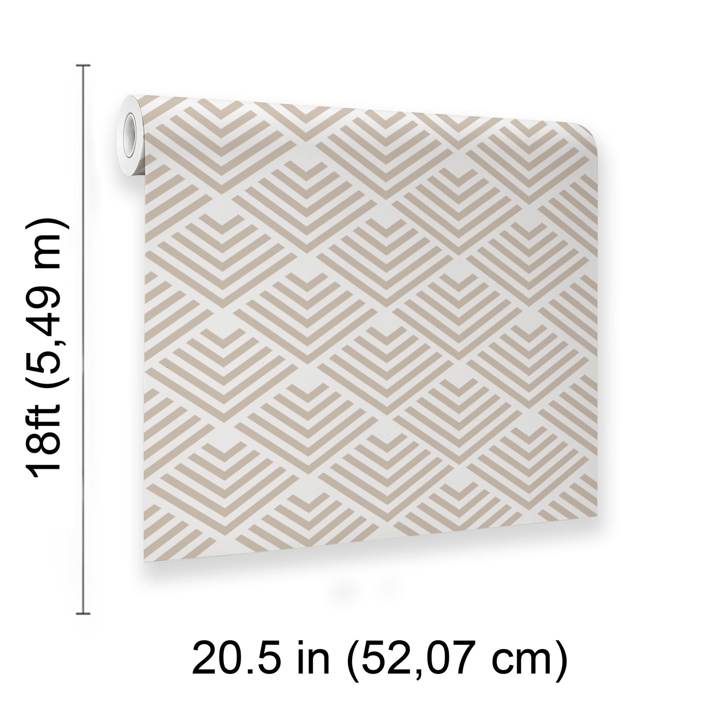 Veer Decor Geometric Chevron Diamond Taupe Peel and Stick Wallpaper Abstract Modern Taupe  Wallpaper - 8228-AE1