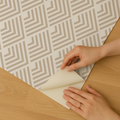 Veer Decor Geometric Chevron Diamond Taupe Peel and Stick Wallpaper Abstract Modern Taupe  Wallpaper - 8228-AE1