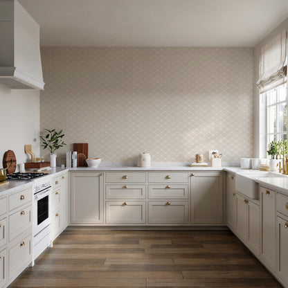 Veer Decor Geometric Chevron Diamond Taupe Peel and Stick Wallpaper Abstract Modern Taupe  Wallpaper - 8228-AE1