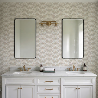 Veer Decor Geometric Chevron Diamond Taupe Peel and Stick Wallpaper Abstract Modern Taupe  Wallpaper - 8228-AE1