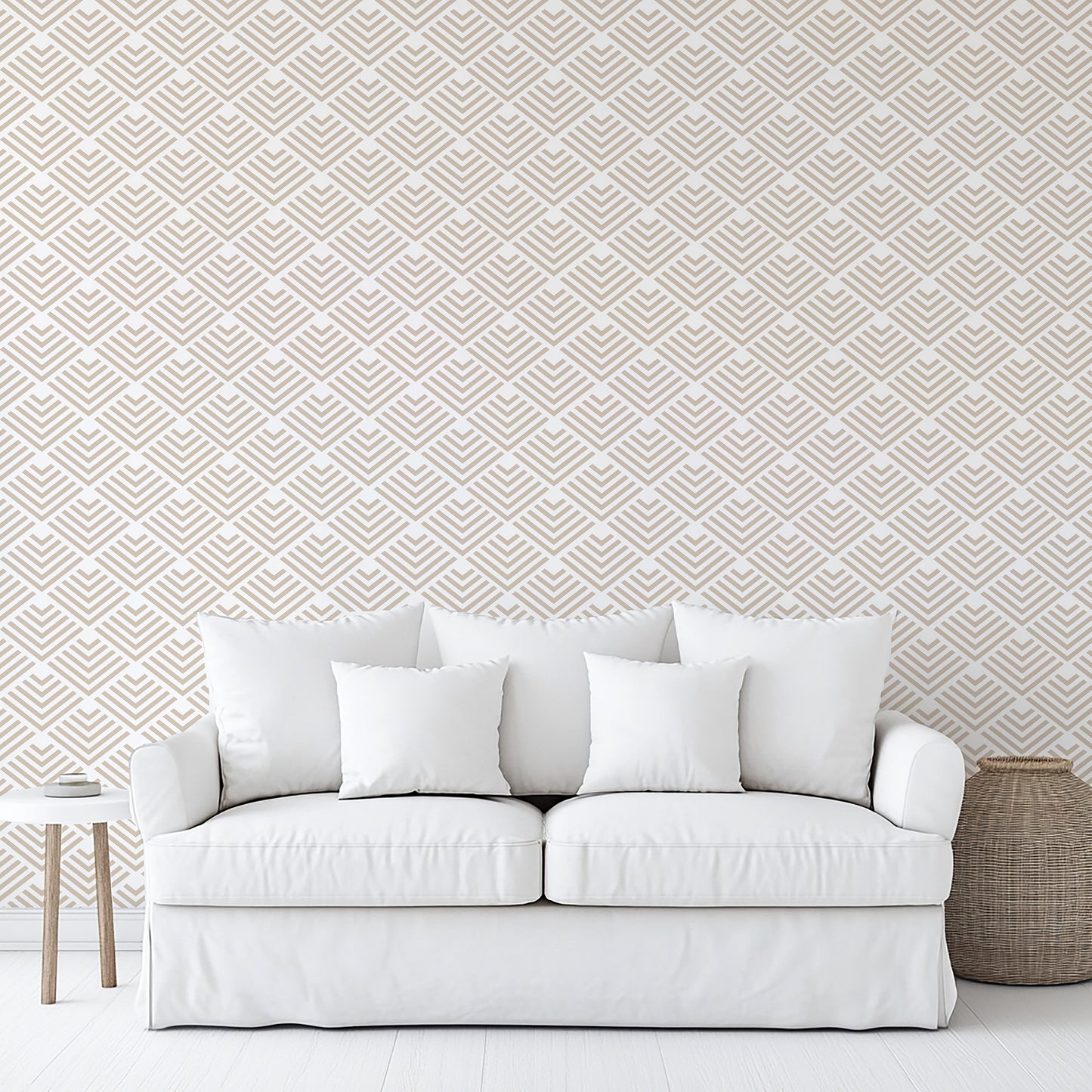 Veer Decor Geometric Chevron Diamond Taupe Peel and Stick Wallpaper Abstract Modern Taupe  Wallpaper - 8228-AE1