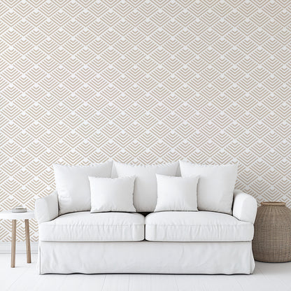 Veer Decor Geometric Chevron Diamond Taupe Peel and Stick Wallpaper Abstract Modern Taupe  Wallpaper - 8228-AE1
