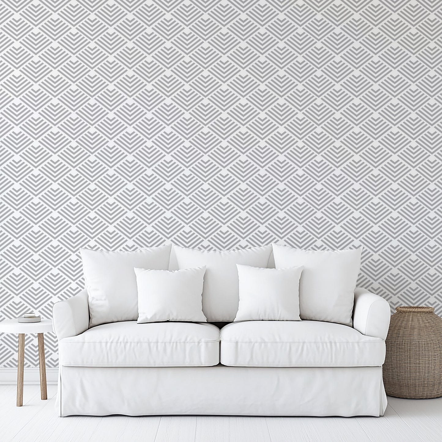 Veer Decor Geometric Chevron Diamond Gray Peel and Stick Wallpaper Abstract Modern Gray  Wallpaper - 8228-AE2
