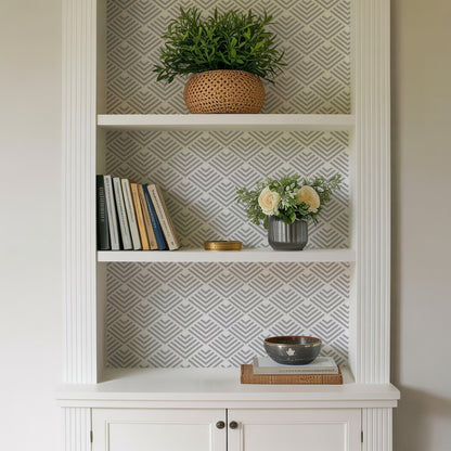 Veer Decor Geometric Chevron Diamond Gray Peel and Stick Wallpaper Abstract Modern Gray  Wallpaper - 8228-AE2