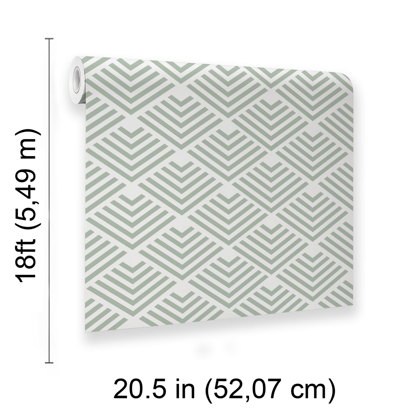 Veer Decor Geometric Chevron Diamond Green Peel and Stick Wallpaper Abstract Modern Green  Wallpaper - 8228-AE3