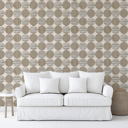 Veer Decor Horizon Circles Brown Peel and Stick Wallpaper Abstract Modern Brown  Wallpaper - 8228-AG1