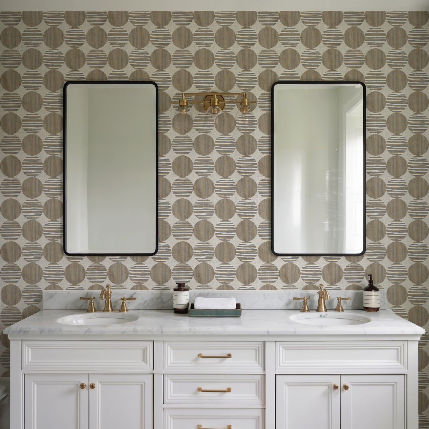 Veer Decor Horizon Circles Brown Peel and Stick Wallpaper Abstract Modern Brown  Wallpaper - 8228-AG1