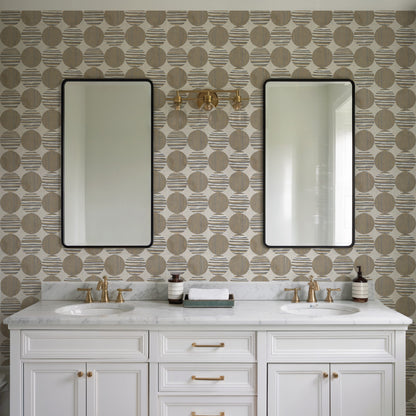 Veer Decor Horizon Circles Brown Peel and Stick Wallpaper Abstract Modern Brown  Wallpaper - 8228-AG1