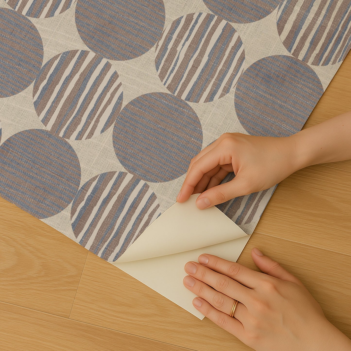 Veer Decor Horizon Circles Blue Peel and Stick Wallpaper Abstract Modern Blue  Wallpaper - 8228-AG2