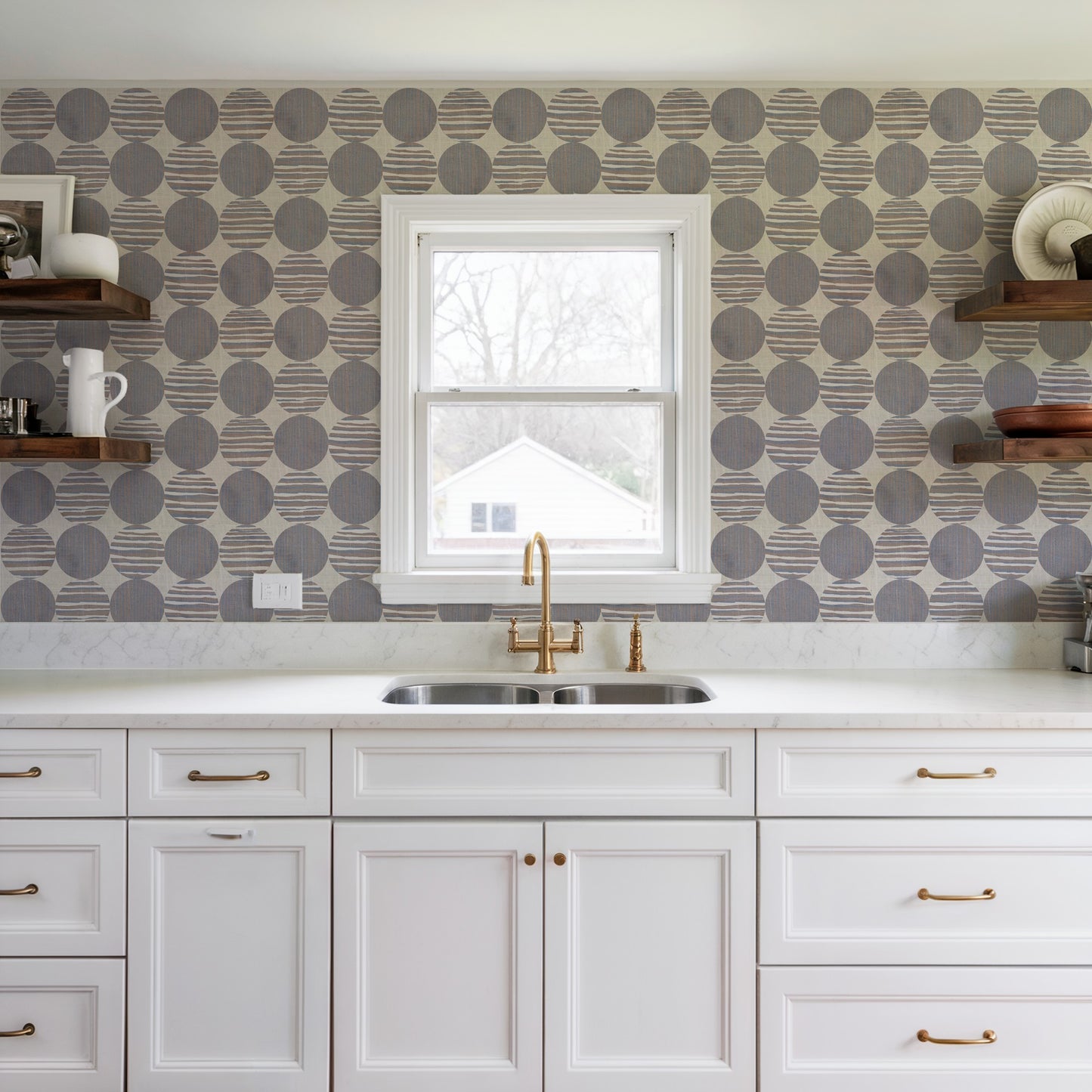 Veer Decor Horizon Circles Blue Peel and Stick Wallpaper Abstract Modern Blue  Wallpaper - 8228-AG2