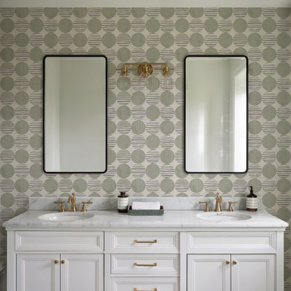 Veer Decor Horizon Circles Green Peel and Stick Wallpaper Abstract Modern Green  Wallpaper - 8228-AG3