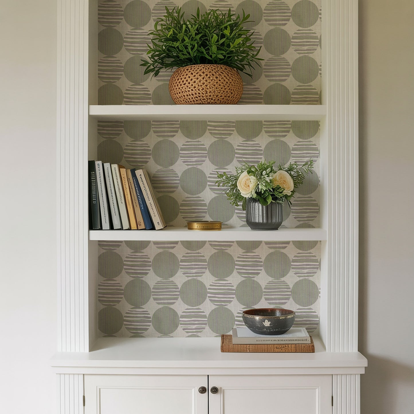 Veer Decor Horizon Circles Green Peel and Stick Wallpaper Abstract Modern Green  Wallpaper - 8228-AG3