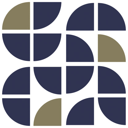 Veer Decor Mod Geo Crescents Navy Peel and Stick Wallpaper Abstract Modern Navy  Wallpaper - 8228-AH1