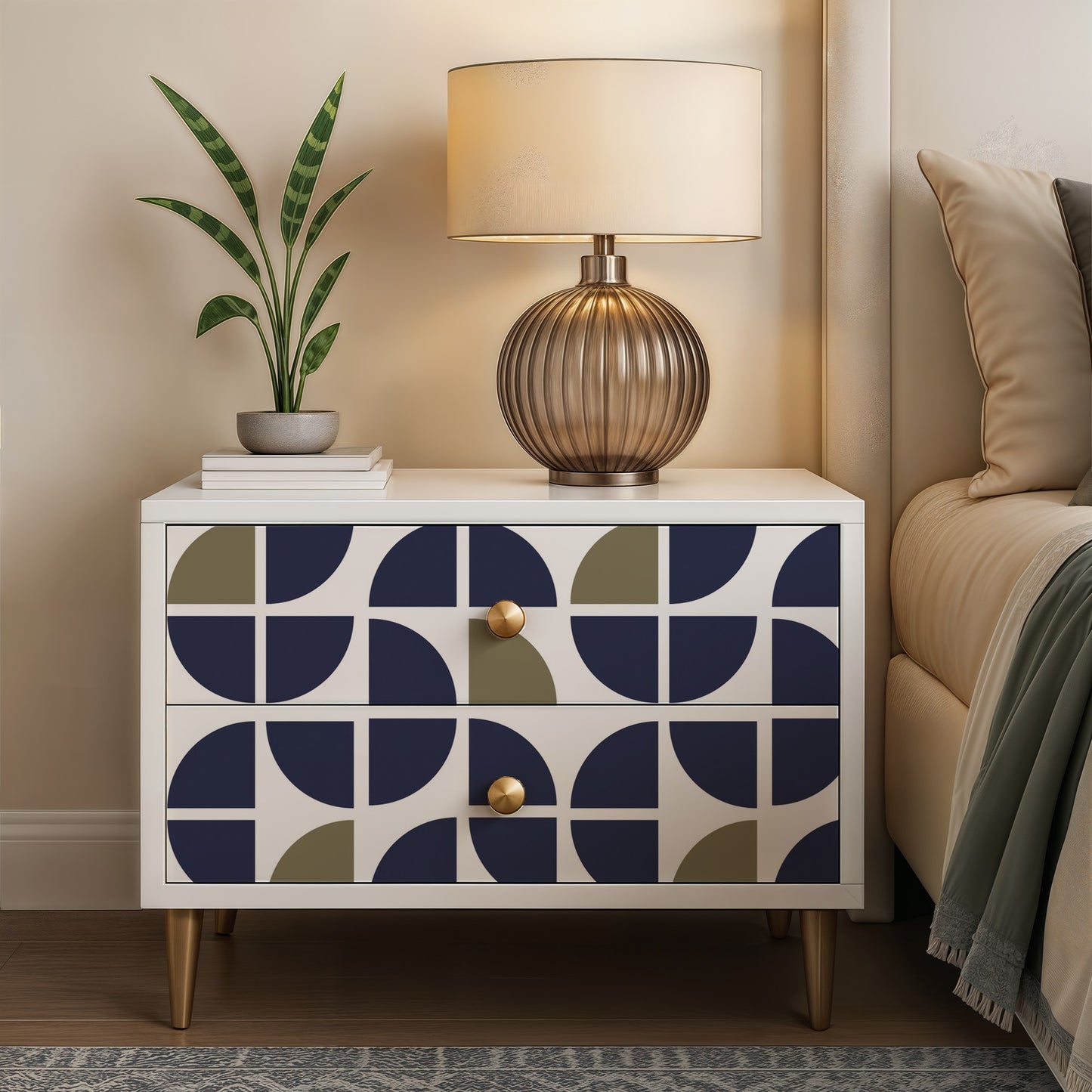 Veer Decor Mod Geo Crescents Navy Peel and Stick Wallpaper Abstract Modern Navy  Wallpaper - 8228-AH1