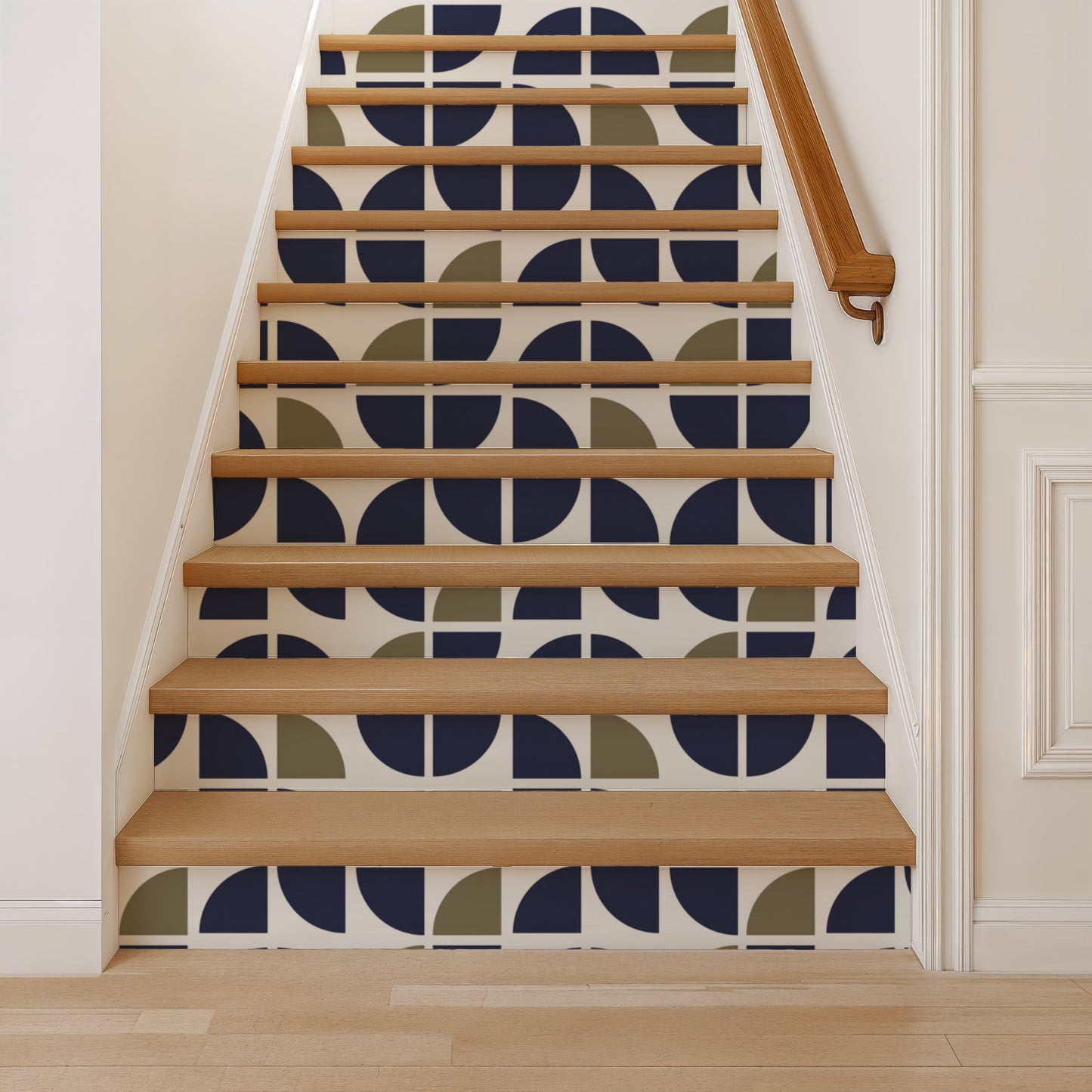Veer Decor Mod Geo Crescents Navy Peel and Stick Wallpaper Abstract Modern Navy  Wallpaper - 8228-AH1