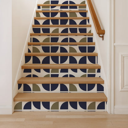Veer Decor Mod Geo Crescents Navy Peel and Stick Wallpaper Abstract Modern Navy  Wallpaper - 8228-AH1