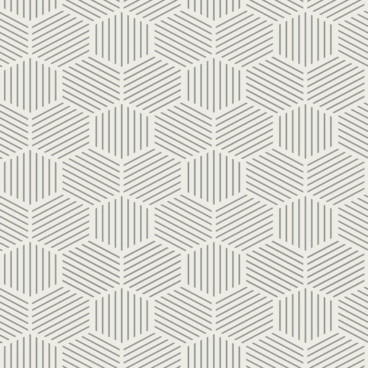 Veer Decor Striped Hexagonal Mosaic Gray Peel and Stick Wallpaper Abstract Modern Gray  Wallpaper - 8228-AI1