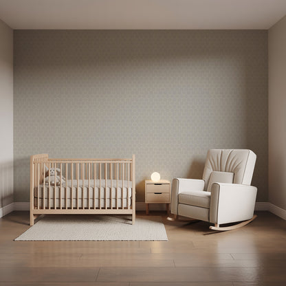 Gray striped hexagonal mosaic peel-and-stick wallpaper with a modern geometric pattern.