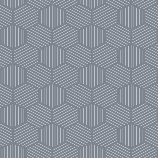 Veer Decor Striped Hexagonal Mosaic Blue Peel and Stick Wallpaper Abstract Modern Blue  Wallpaper - 8228-AI2