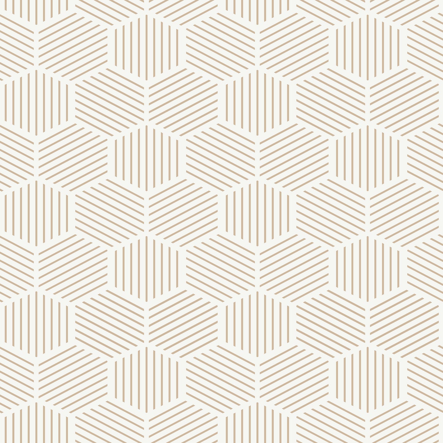 Veer Decor Striped Hexagonal Mosaic Taupe Peel and Stick Wallpaper Abstract Modern Taupe  Wallpaper - 8228-AI3