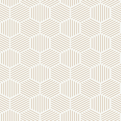 Veer Decor Striped Hexagonal Mosaic Taupe Peel and Stick Wallpaper Abstract Modern Taupe  Wallpaper - 8228-AI3