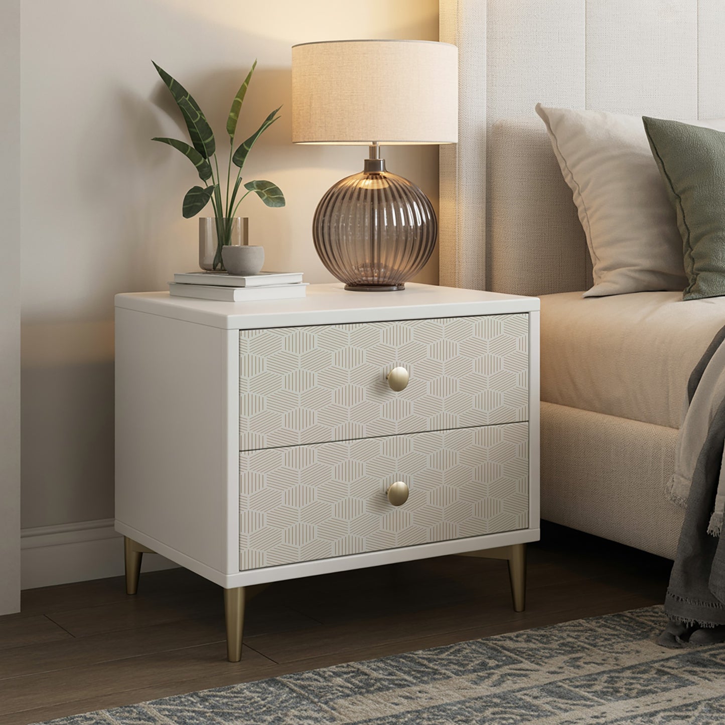 Veer Decor Striped Hexagonal Mosaic Taupe Peel and Stick Wallpaper Abstract Modern Taupe  Wallpaper - 8228-AI3