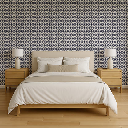 Veer Decor Shibori Geometric Navy Peel and Stick Wallpaper Abstract Modern Navy  Wallpaper - 8228-AJ1