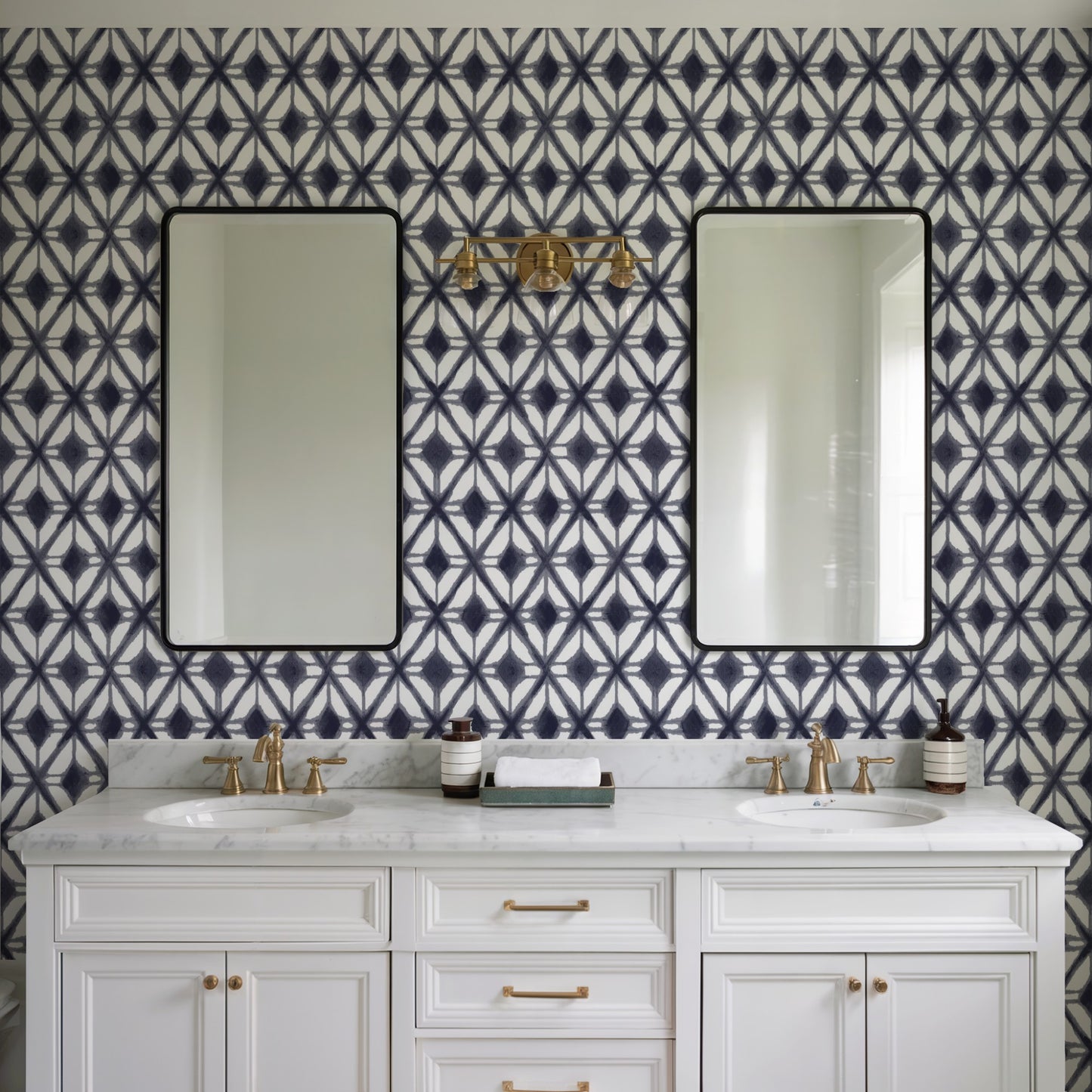 Veer Decor Shibori Geometric Navy Peel and Stick Wallpaper Abstract Modern Navy  Wallpaper - 8228-AJ1