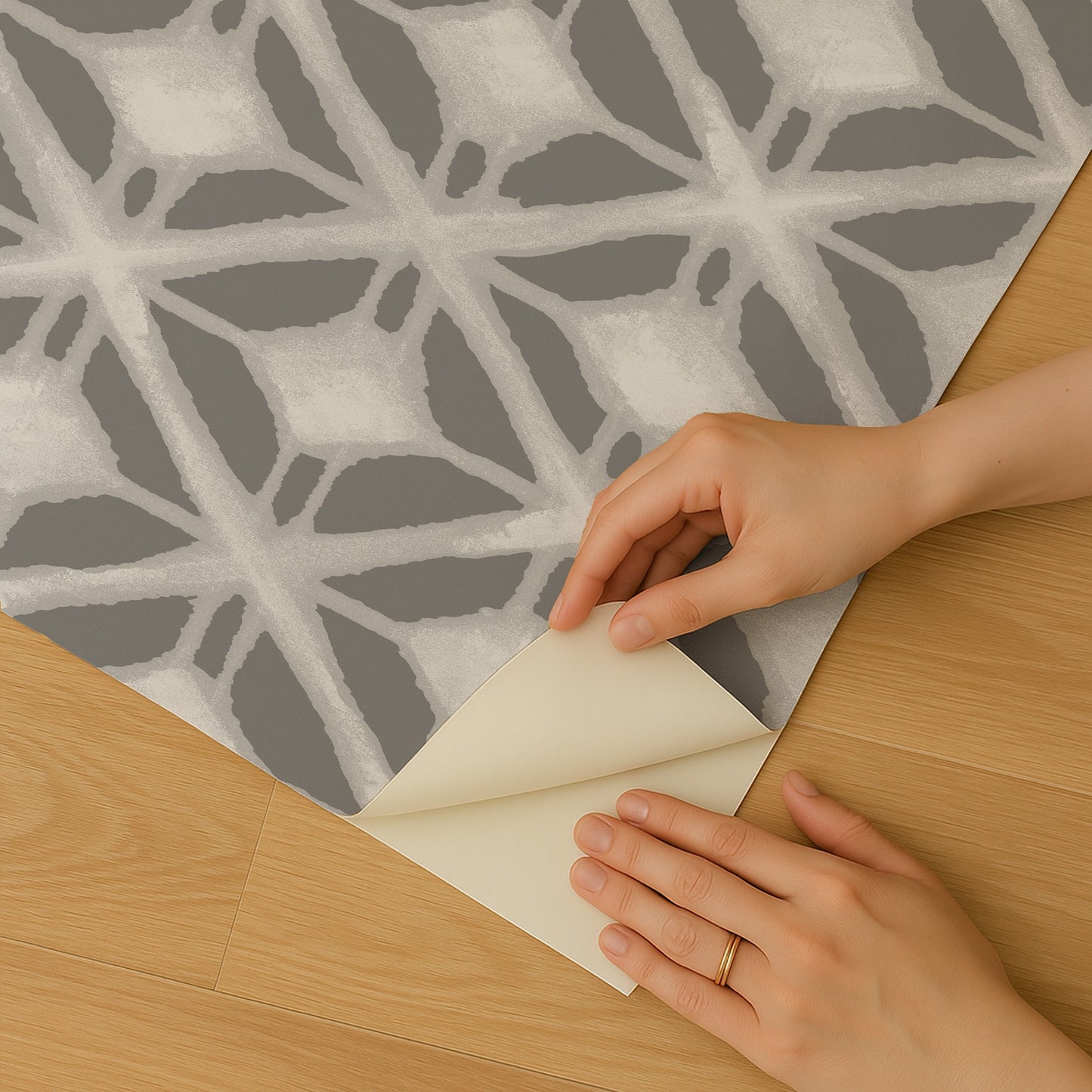 Veer Decor Shibori Geometric Gray Peel and Stick Wallpaper Abstract Modern Gray  Wallpaper - 8228-AJ2