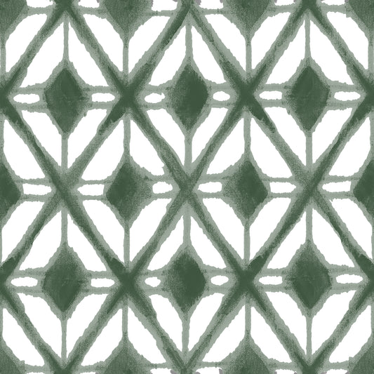 Veer Decor Shibori Geometric Green Peel and Stick Wallpaper Abstract Modern Green  Wallpaper - 8228-AJ3