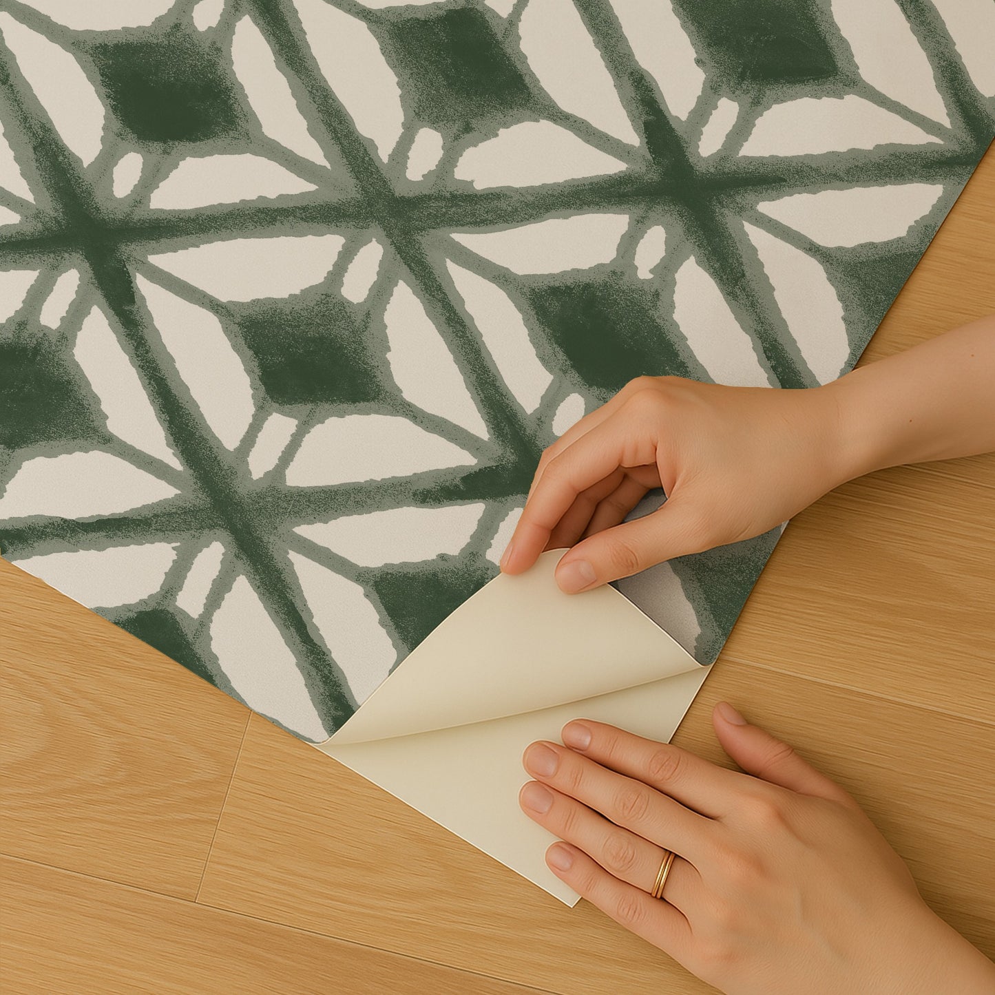 Veer Decor Shibori Geometric Green Peel and Stick Wallpaper Abstract Modern Green  Wallpaper - 8228-AJ3