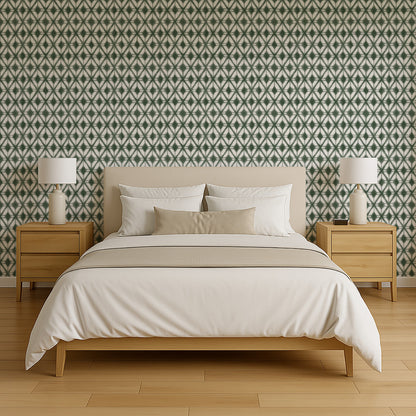 Veer Decor Shibori Geometric Green Peel and Stick Wallpaper Abstract Modern Green  Wallpaper - 8228-AJ3