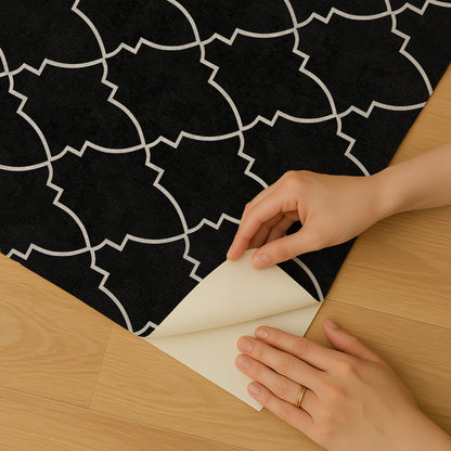 Veer Decor Medina Trellis Black Peel and Stick Wallpaper Abstract Modern Black  Wallpaper - 8228-AO1