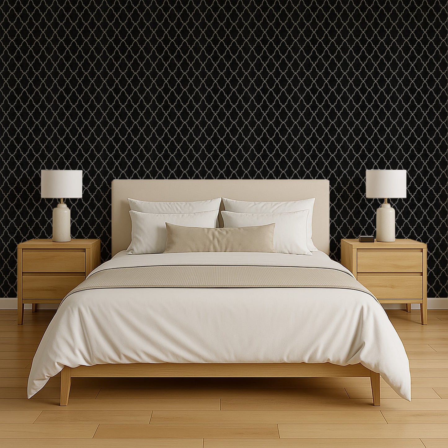 Veer Decor Medina Trellis Black Peel and Stick Wallpaper Abstract Modern Black  Wallpaper - 8228-AO1