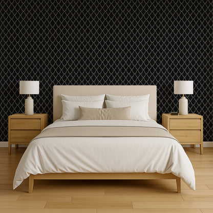 Veer Decor Medina Trellis Black Peel and Stick Wallpaper Abstract Modern Black  Wallpaper - 8228-AO1