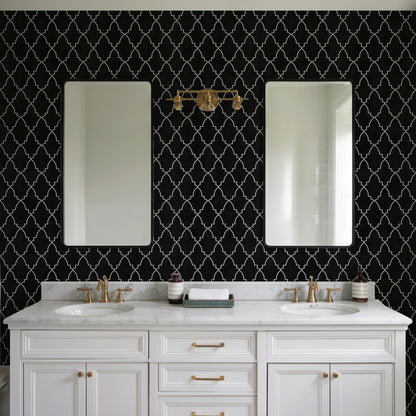 Veer Decor Medina Trellis Black Peel and Stick Wallpaper Abstract Modern Black  Wallpaper - 8228-AO1