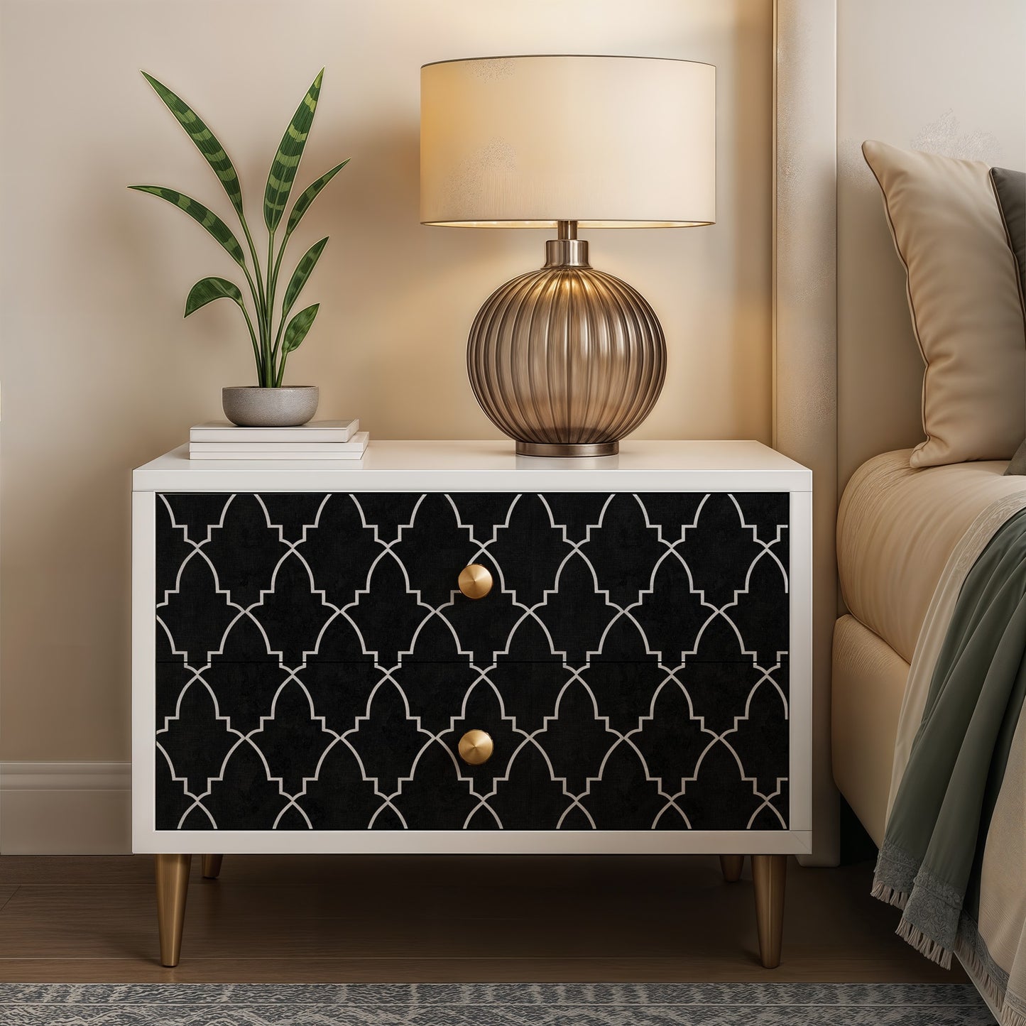 Veer Decor Medina Trellis Black Peel and Stick Wallpaper Abstract Modern Black  Wallpaper - 8228-AO1