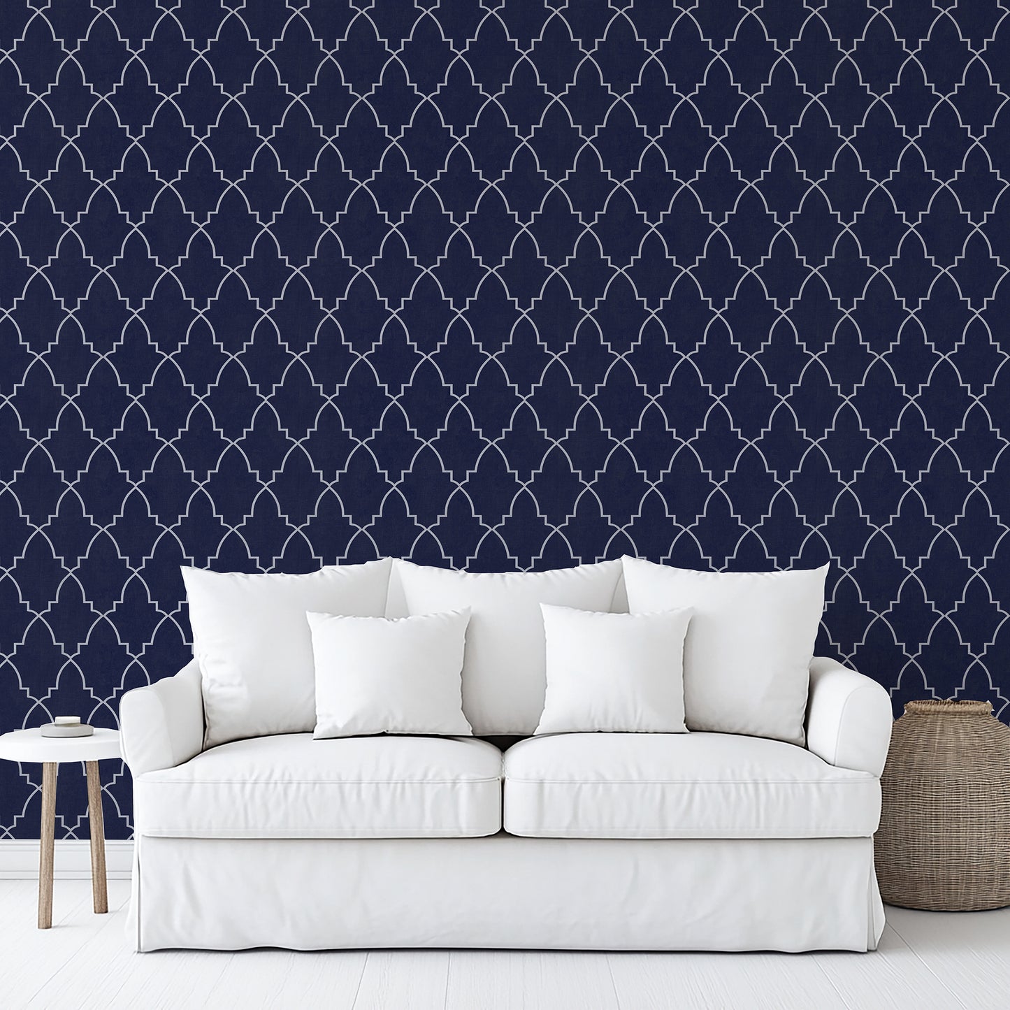 Veer Decor Medina Trellis Navy Peel and Stick Wallpaper Abstract Modern Navy  Wallpaper - 8228-AO2