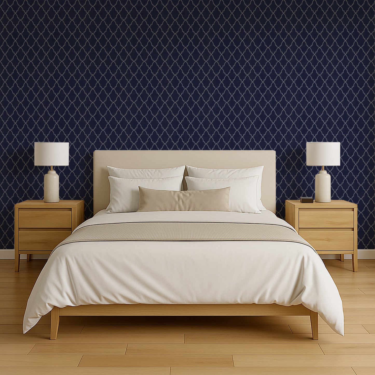 Veer Decor Medina Trellis Navy Peel and Stick Wallpaper Abstract Modern Navy  Wallpaper - 8228-AO2